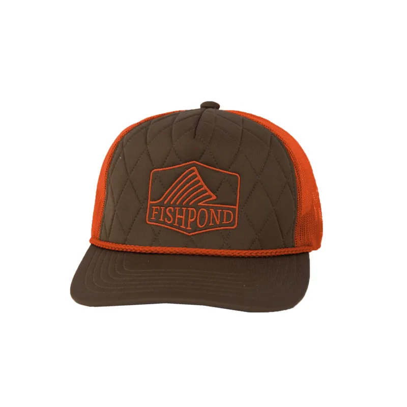 Dorsal Fin Quilted Trucker Hat - Sandbar/Orange