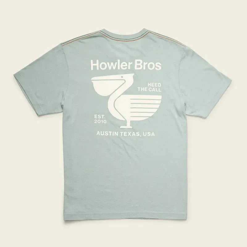 Howler Pocket T-Shirt: Pelican Postage: Puritan Grey