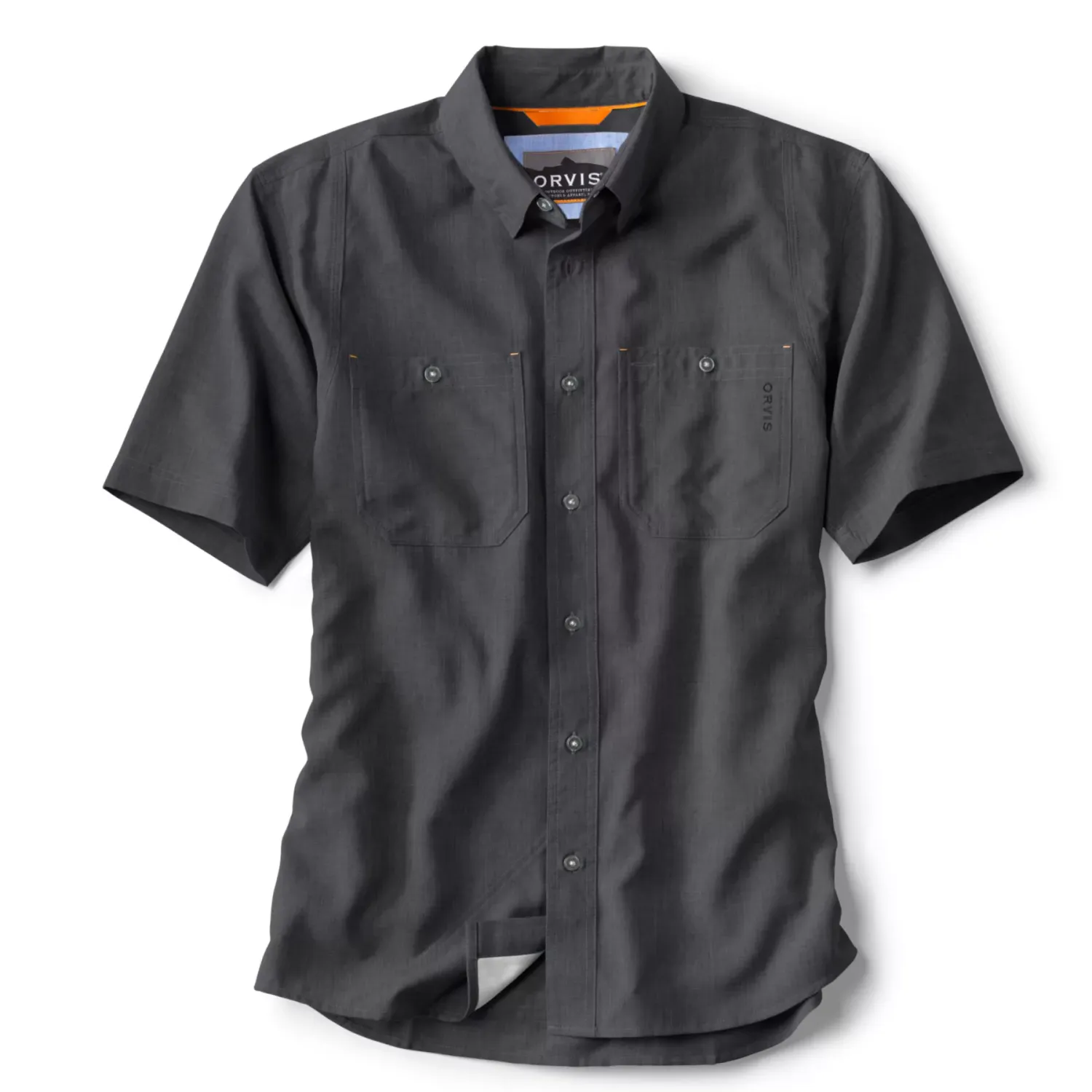 Orvis Tech Chambray Short Sleeve Work Shirt, Color: Black, Size: S