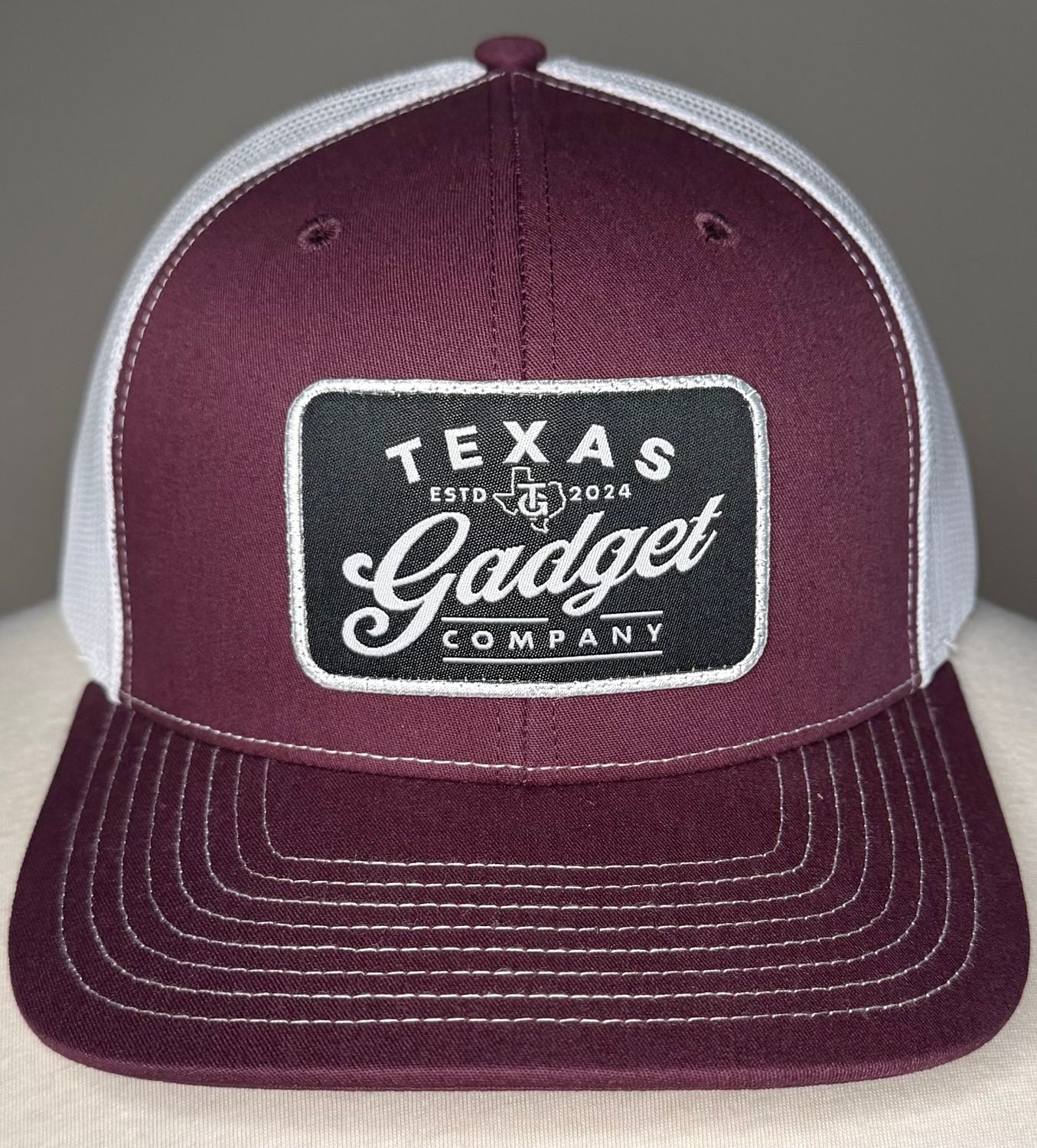 TGC OG Patch 112 Trucker Mesh Hat Maroon/ White