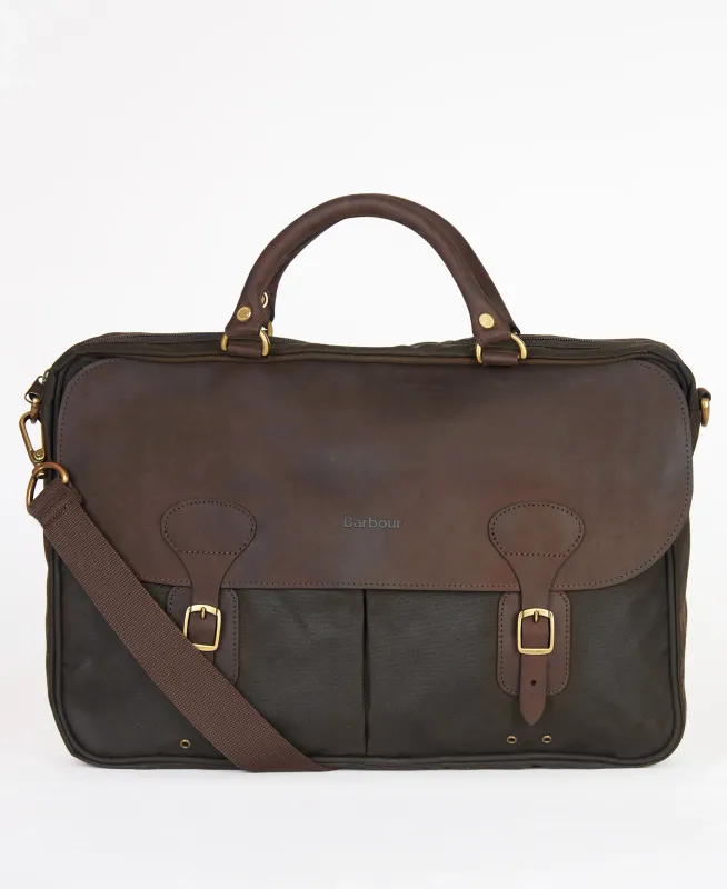 Barbour Waxed Leather Briefcase