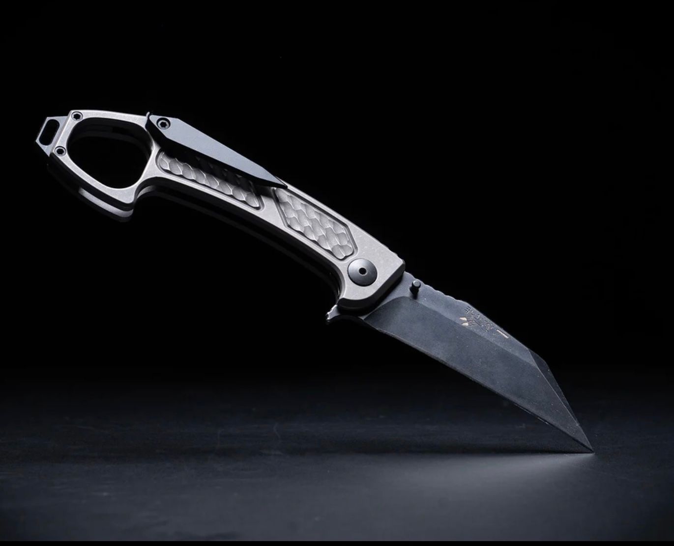 Half Face- SHPOS Monolithic Folder Blade, Black PVD Blade Gen 3