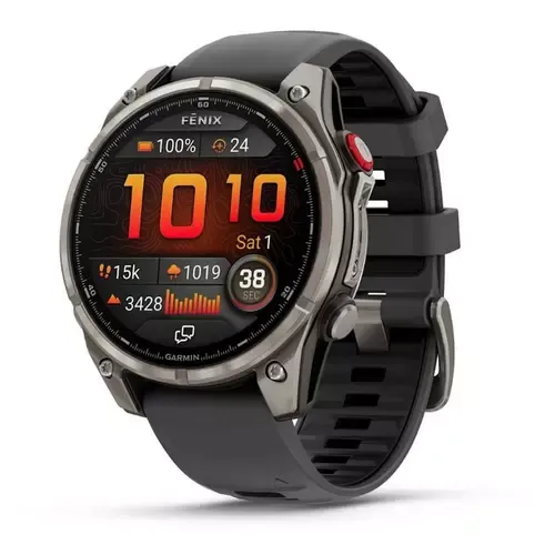 Garmin Fenix 8 Pro - 47mm, AMOLED, Sapphire, Titanium, Graphite/Black Silicone Band