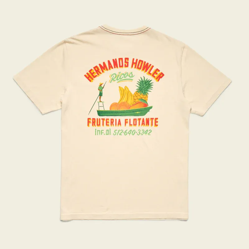 Howler Cotton Pocket T-Shirt: Fruteria Flotante: Natural