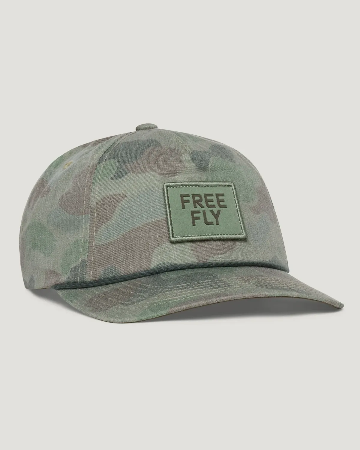 Free Fly Logo Performance Hat Vintage Camo Oil Green