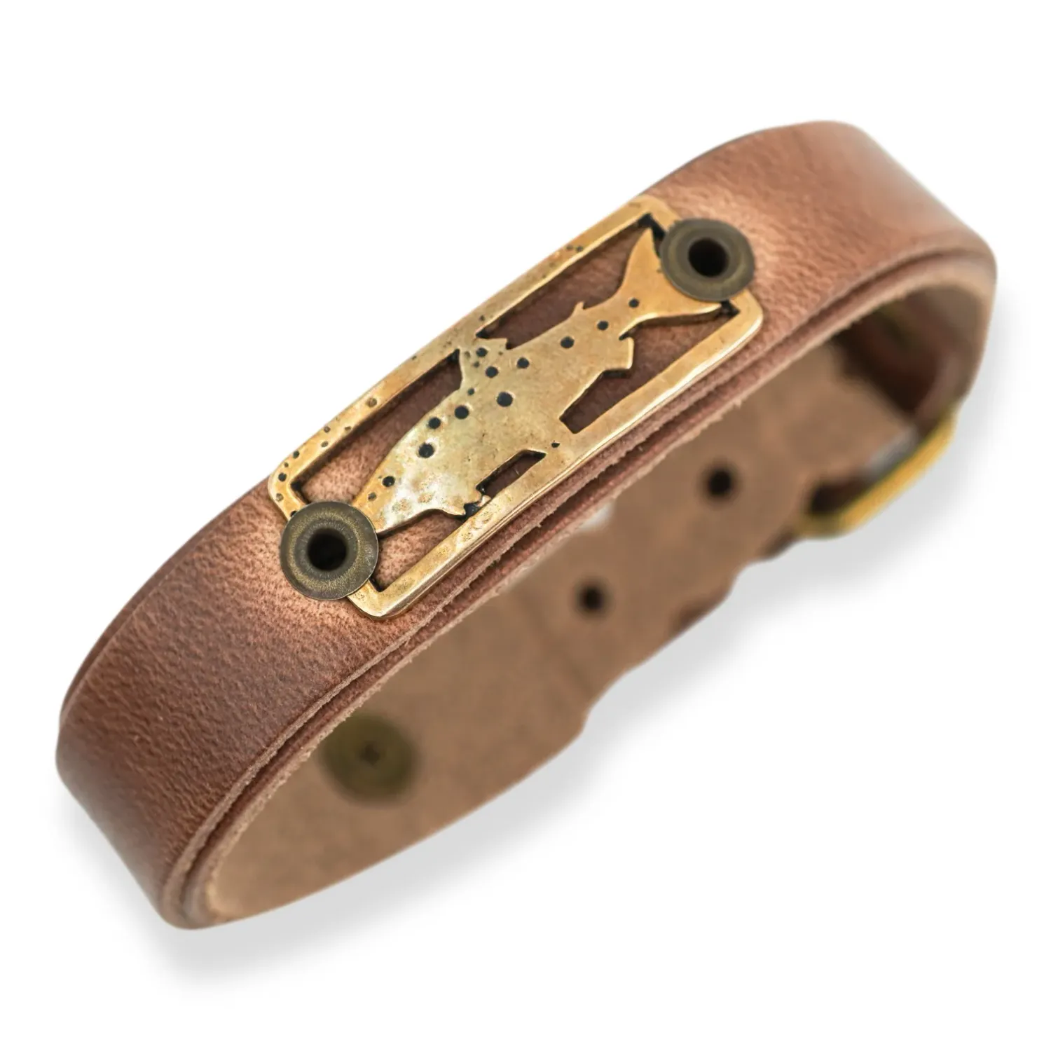 Sightline Provisions Leather Bracelet-Bronze- Trout Stargazer- Skinny