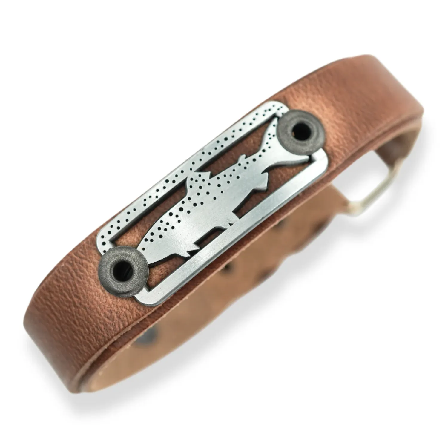 Sightline Provisions Leather Bracelet- Speckled Trout-Skinny