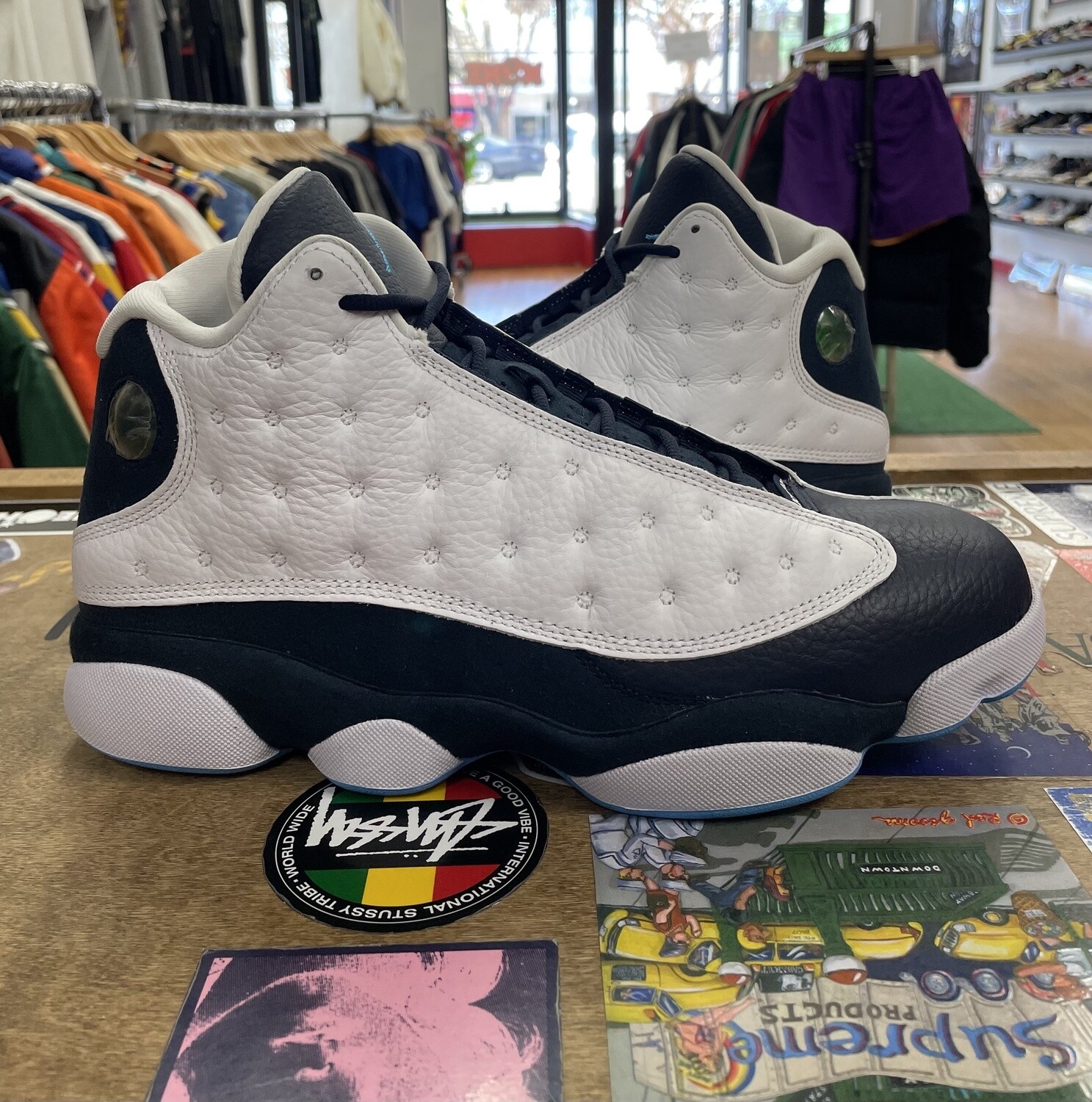 DS Jordan 13 Retro Obsidian Powder Blue White Size 11