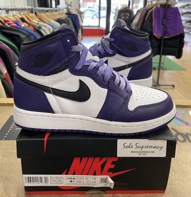 Pre Owned Jordan 1 Court Purple Size 4.5Y
