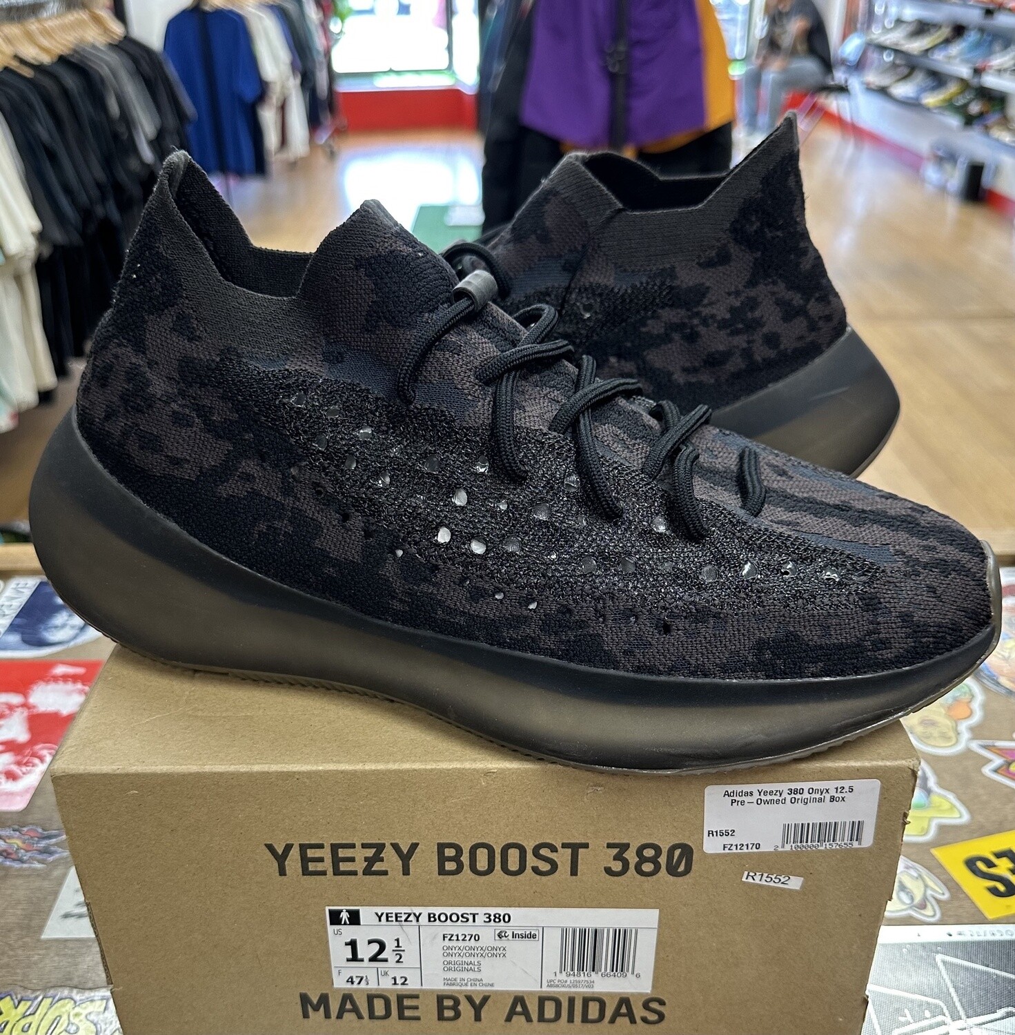 Pre Owned Yeezy 380 Onyx Size 12.5
