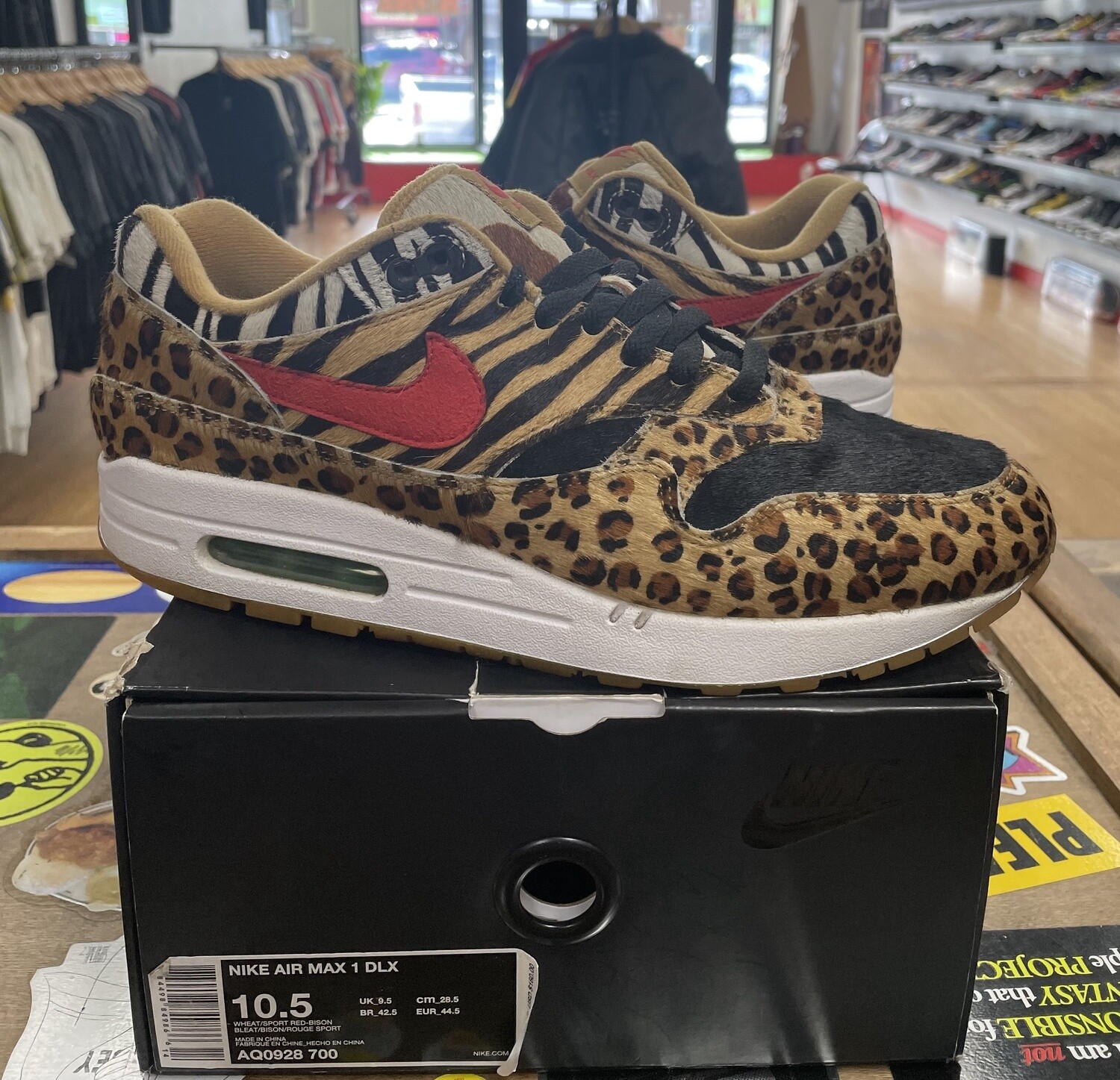 Pre Owned Nike Air Max 1 Atmos Animal Pack 2.0 Size 10.5