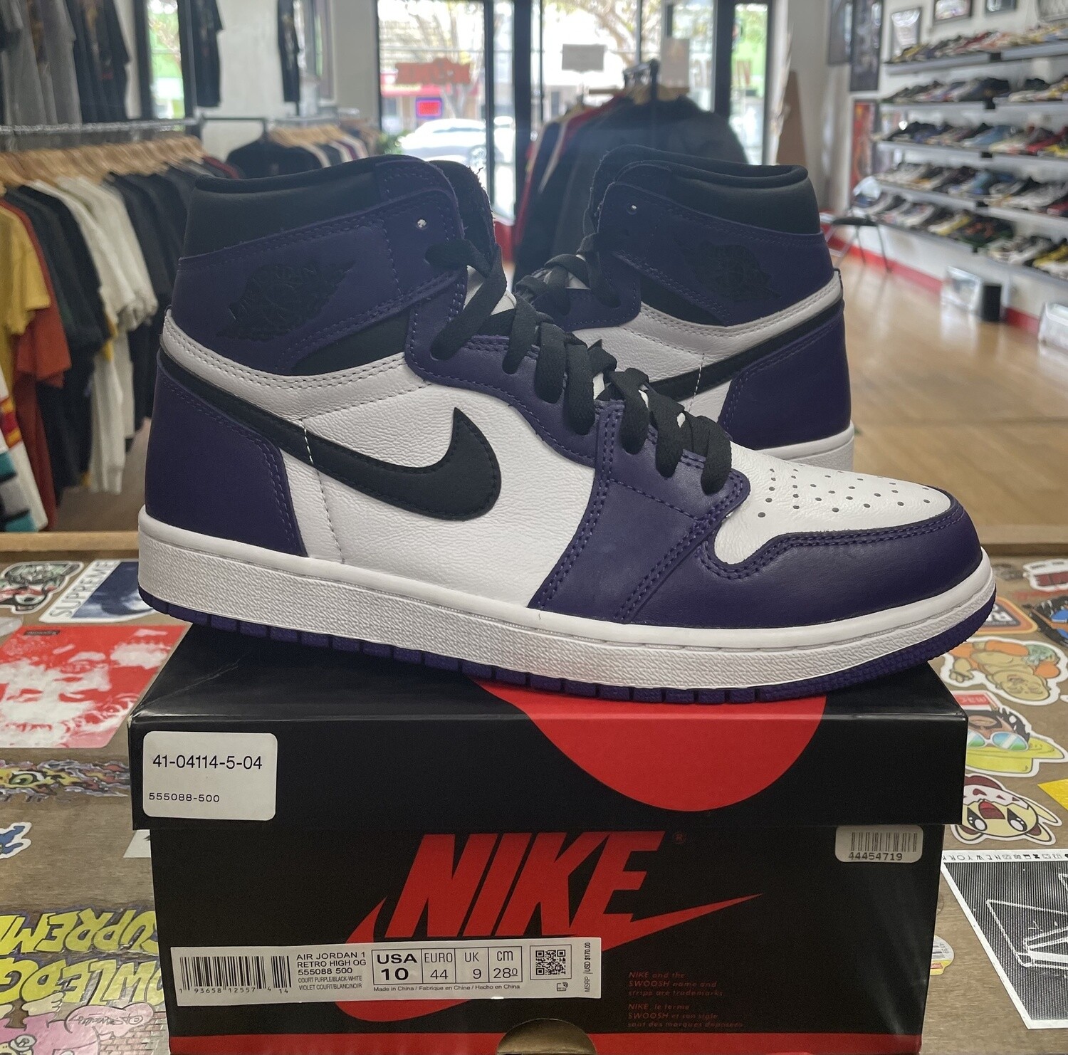 Pre Owned Jordan 1 Retro High Court Purple White Size 10