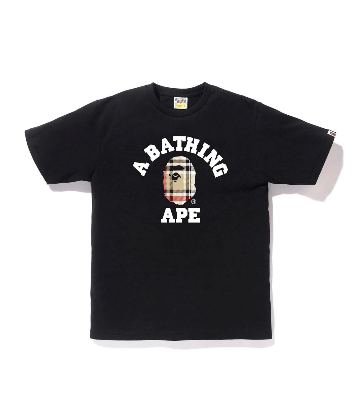 Used Bape Check College Tee Size Large