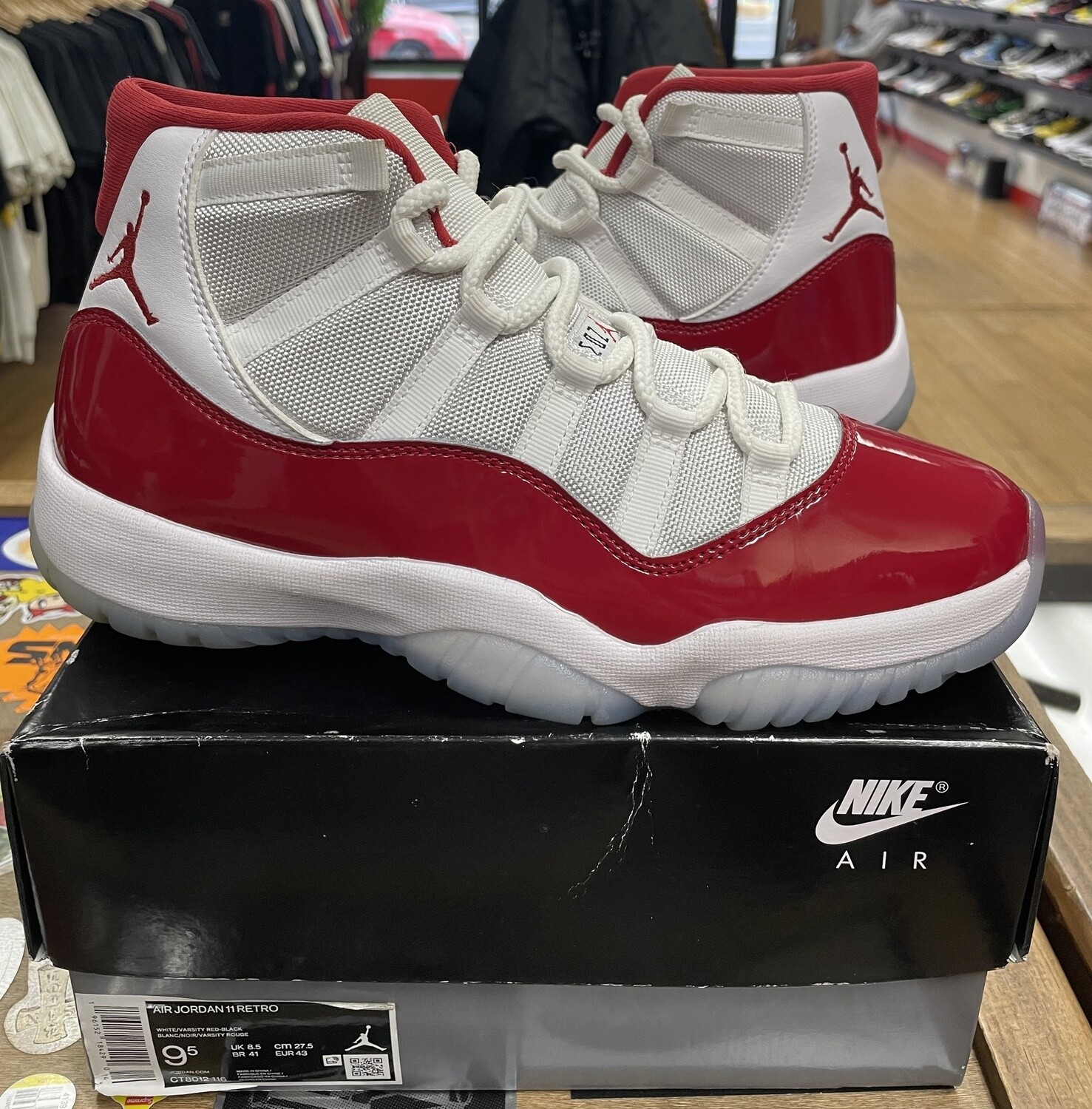 Pre Owned Jordan 11 Retro Cherry (2022) Size 9.5