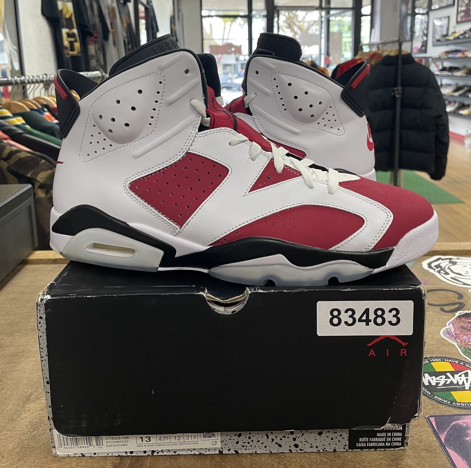 Pre Owned Jordan 6 Retro Carmine (2021) Size 13