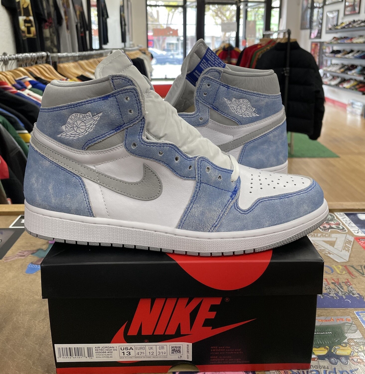 DS Jordan 1 Retro High Hyper Royal Smoke Grey Size 13
