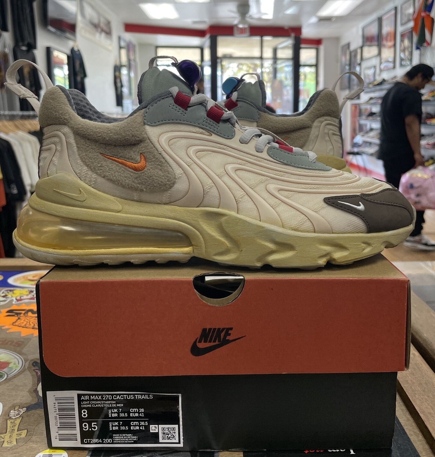 Pre Owned Nike Air Max 270 React ENG Cactus Trails Size 8