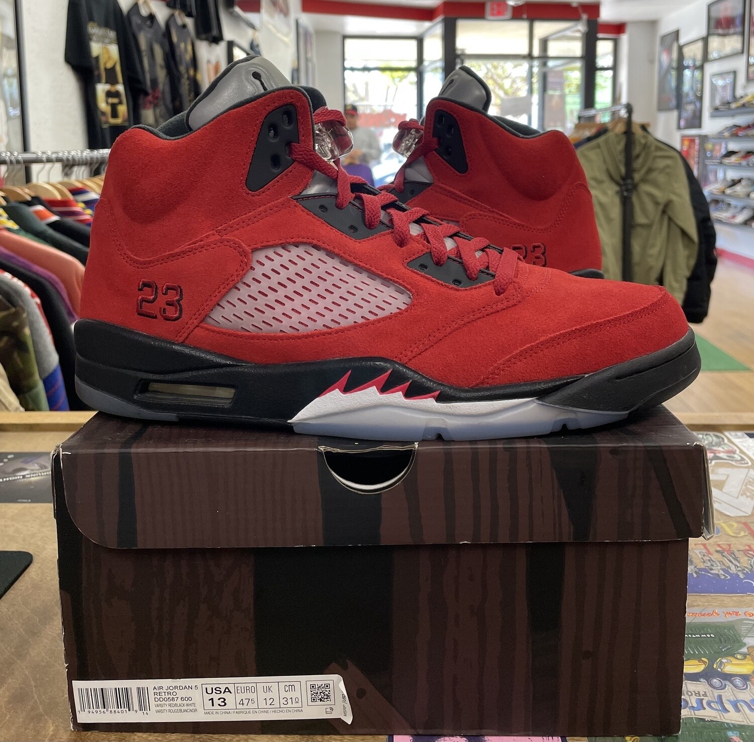 Pre Owned Jordan 5 Retro Raging Bull Red (2021) Size 13