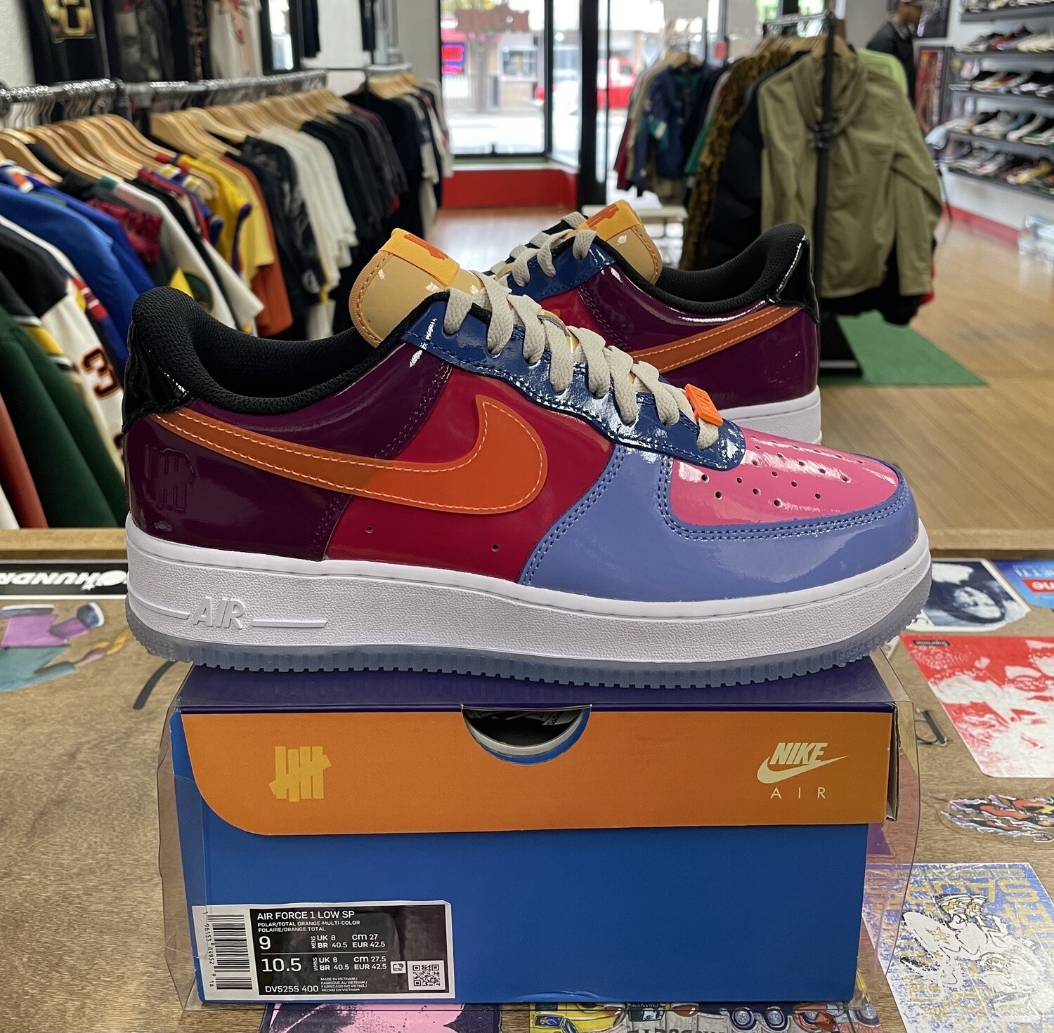 DS Nike Air Force 1 Low SP Undefeated Multi Patent Total Orange Size 9