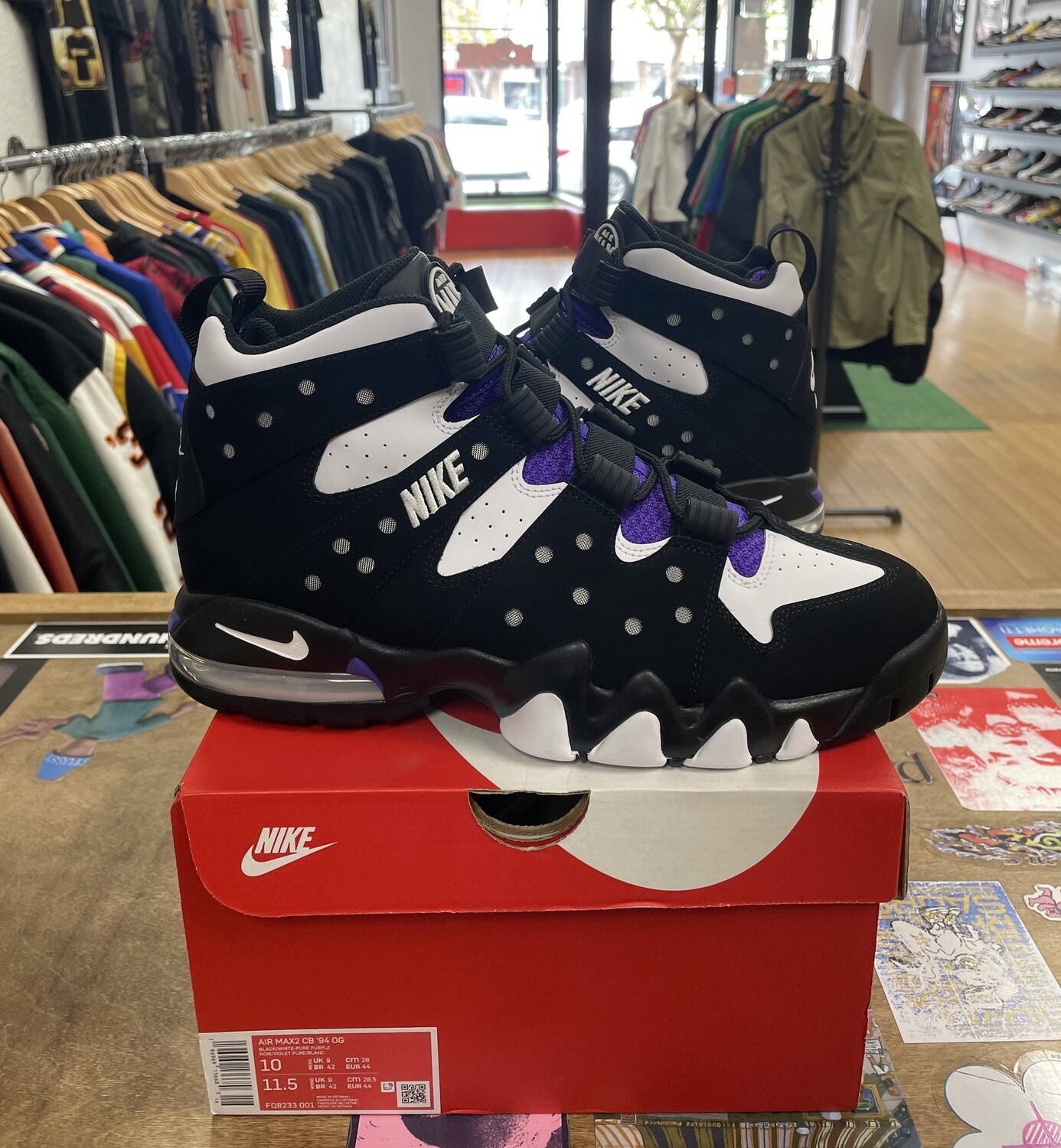 DS Nike Air Max 2 CB &#39;94 OG Black White Purple Size 10