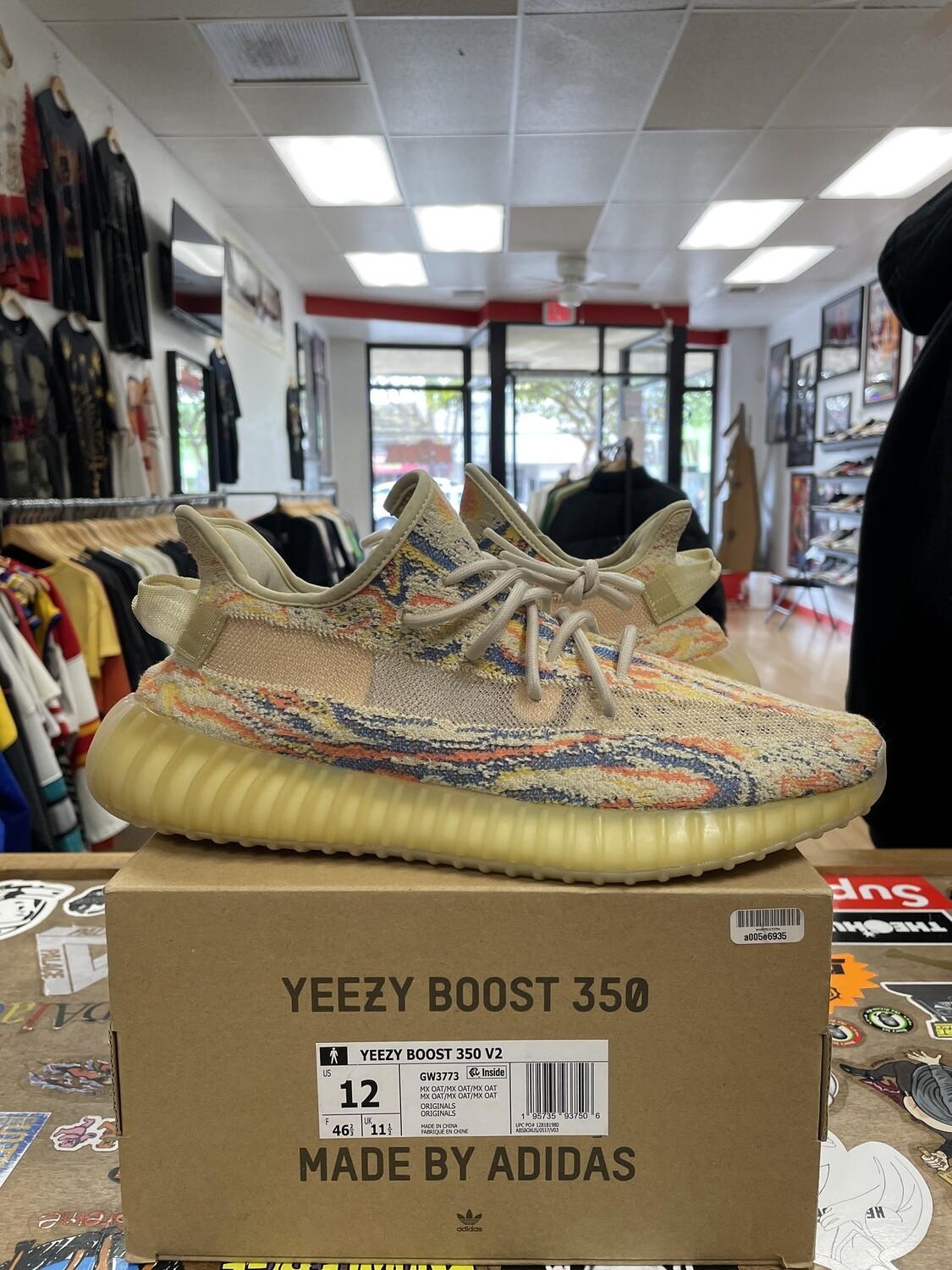 Pre Owned adidas Yeezy Boost 350 V2 MX Oat Size 12