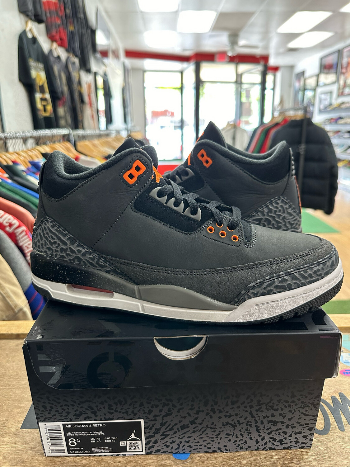 Pre Owned Jordan 3 Retro Fear Pack (2023) Size 8.5