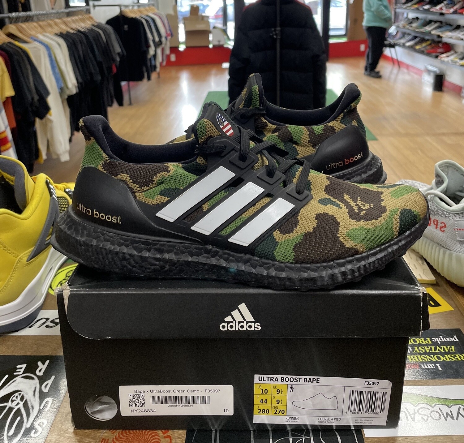 Adidas Ultra Boost 4.0 Bape Camo Pre Owned Size 10