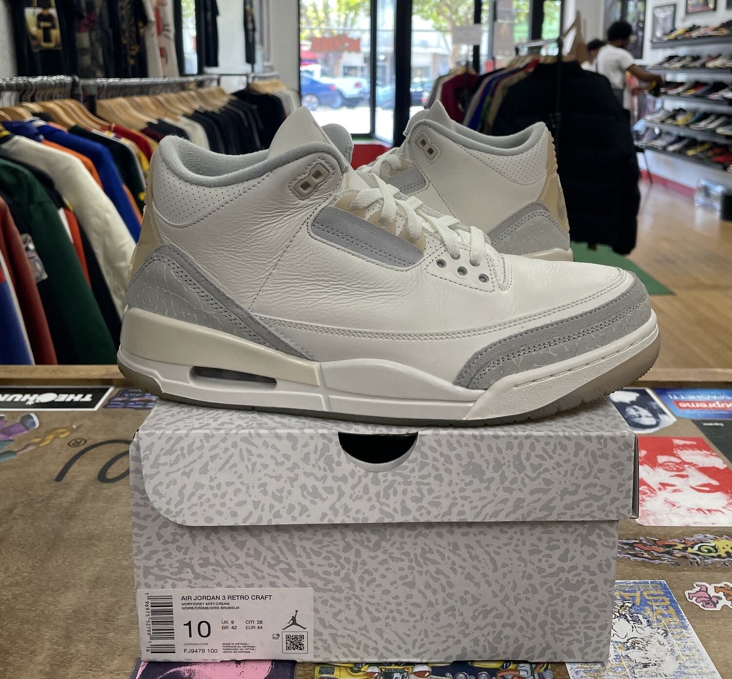 Pre Owned Jordan 3 Retro Craft Ivory Size 10