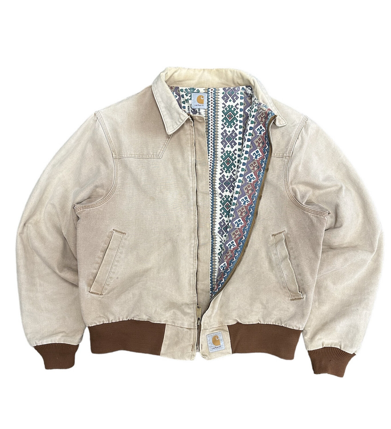 Vtg 90&#39;s Carhartt Santa Fe Aztec Lining Jacket XL/L