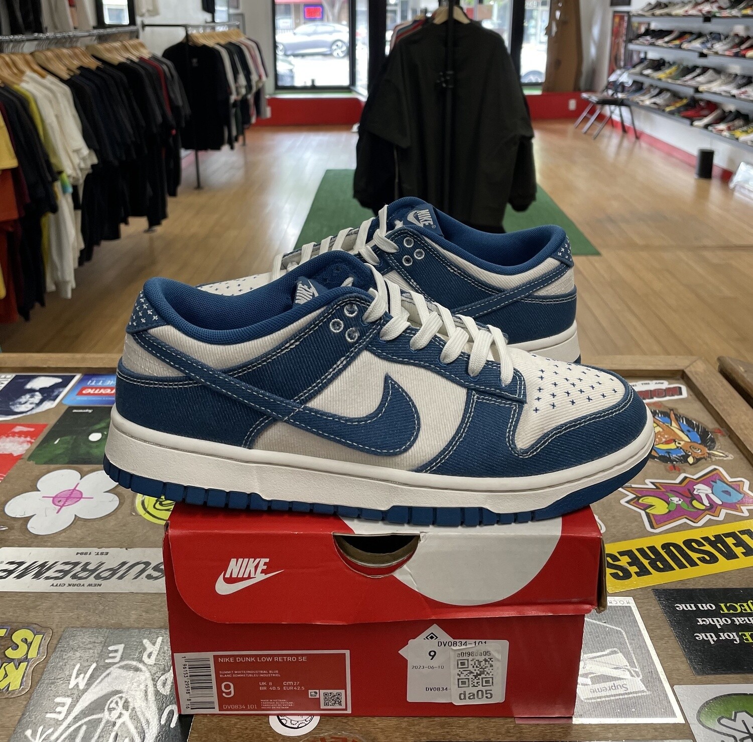 Nike Dunk Low Industrial Blue Sashiko Used Size 9