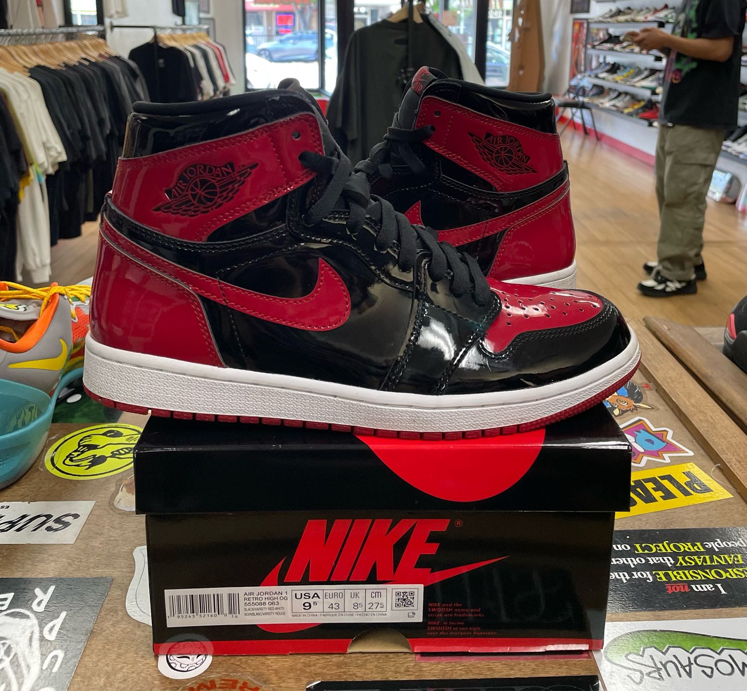 Jordan 1 High Retro Og Patent Bred Size 9.5
