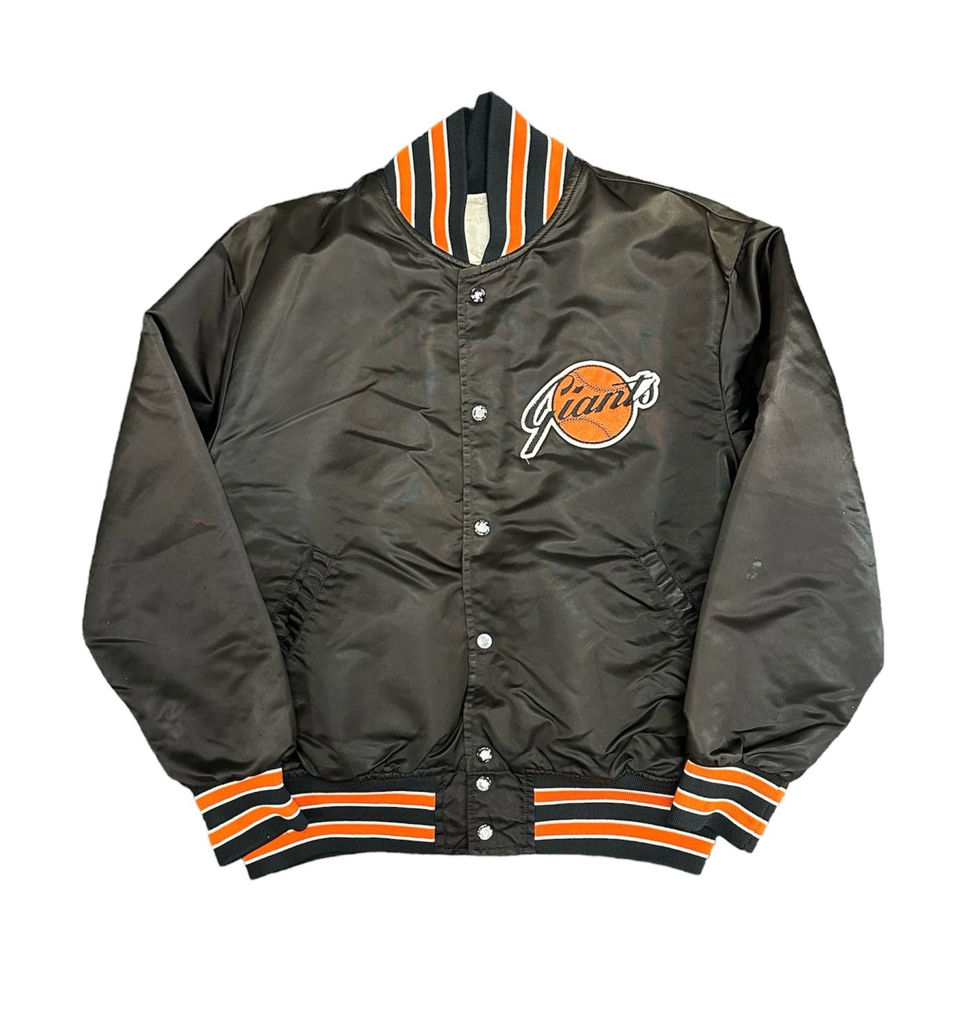 Vtg 80&#39;s Sf Giants Satin Jacket Size L