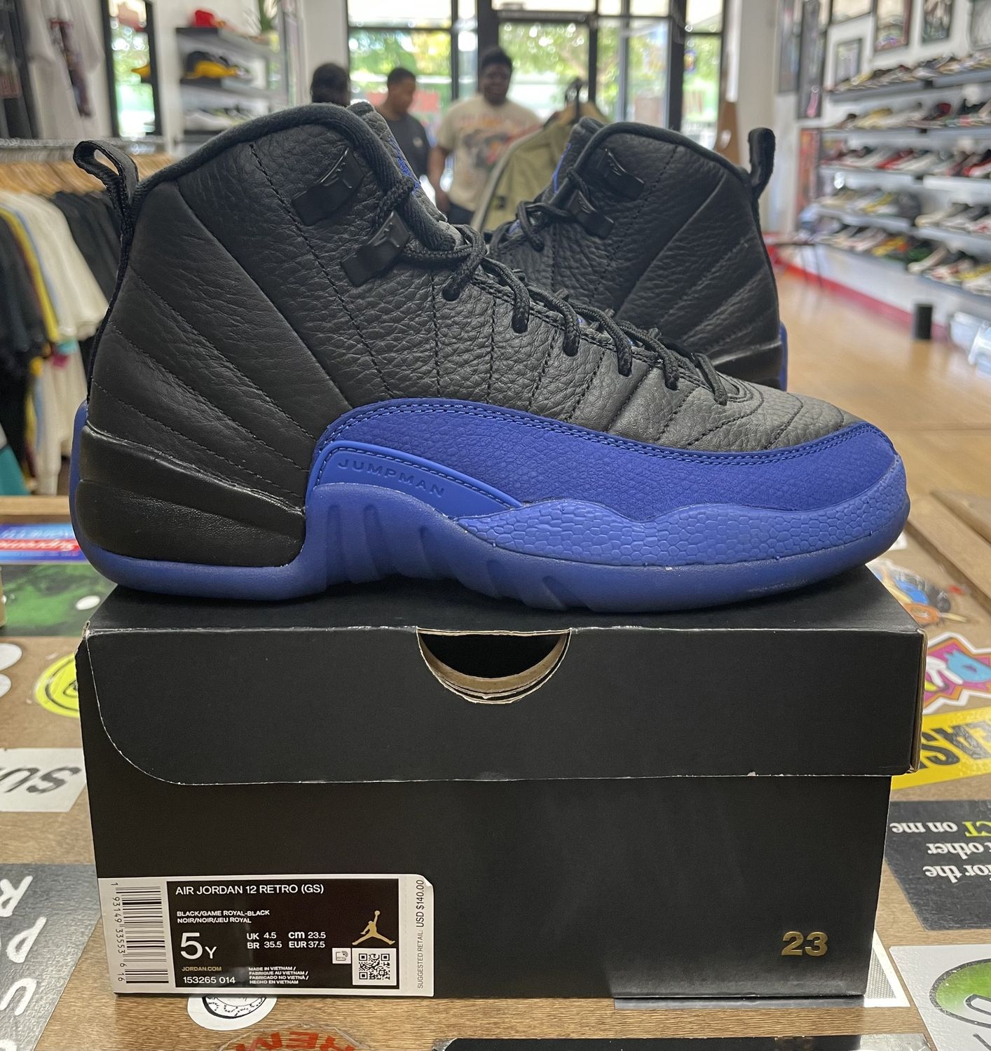 Jordan 12 Black Game Royal Size 5y Pre-owned