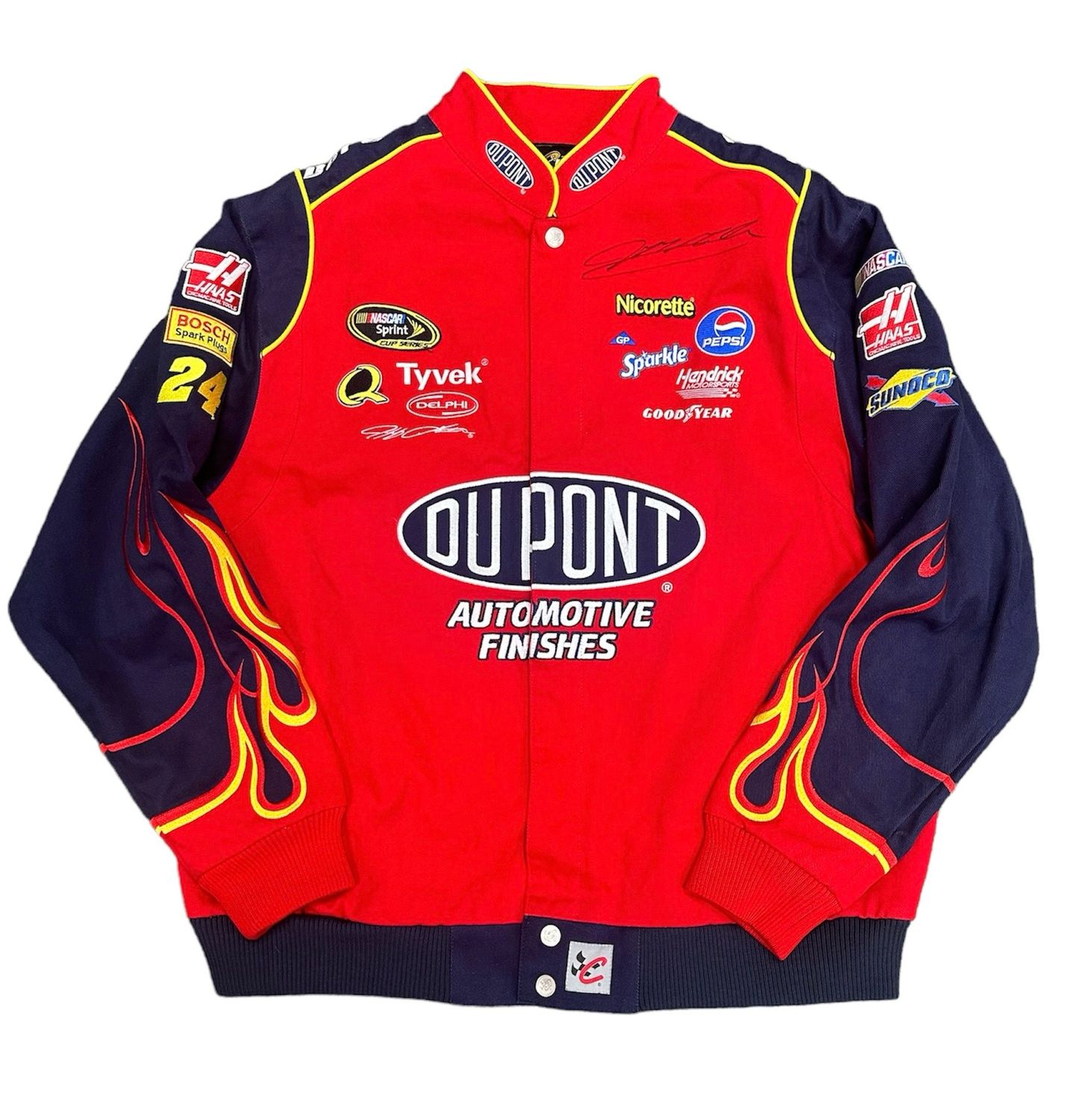 Vtg Dupont Nascar Flame Jacket Size XL