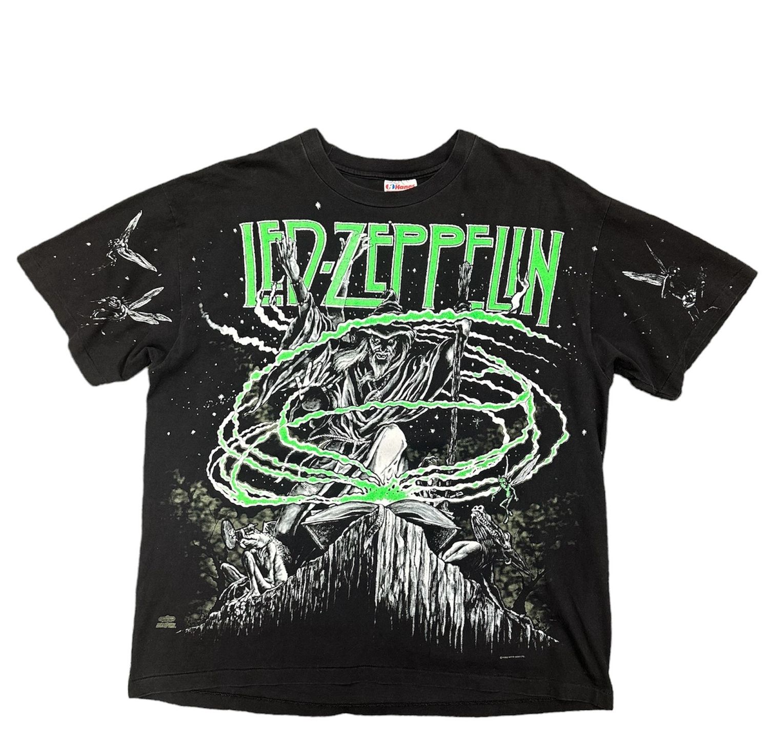 Vtg 1992 Led Zeppelin AOP T Shirt Size XL