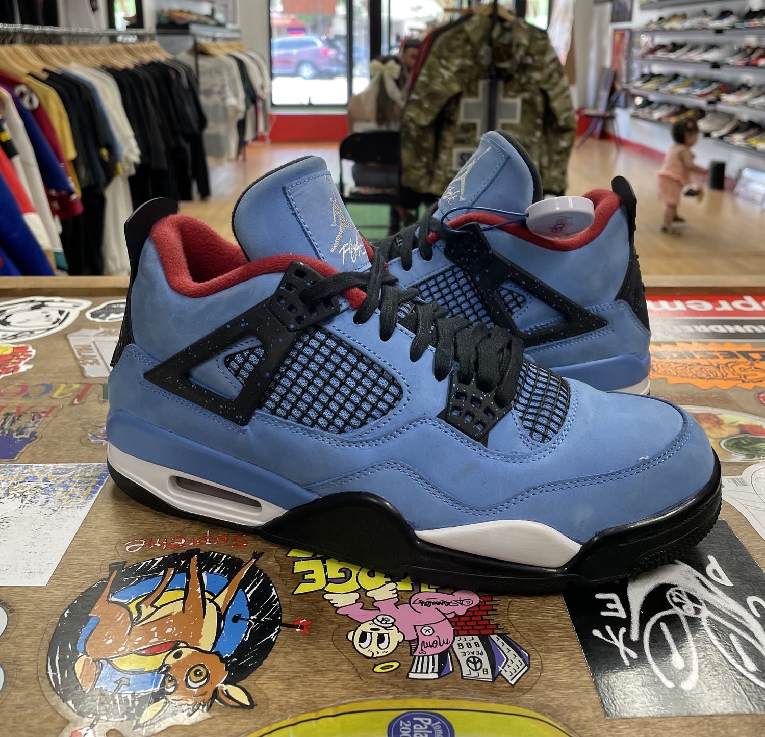 Pre Owned Jordan 4 Retro Travis Scott Cactus Jack Size 9 (NO BOX)