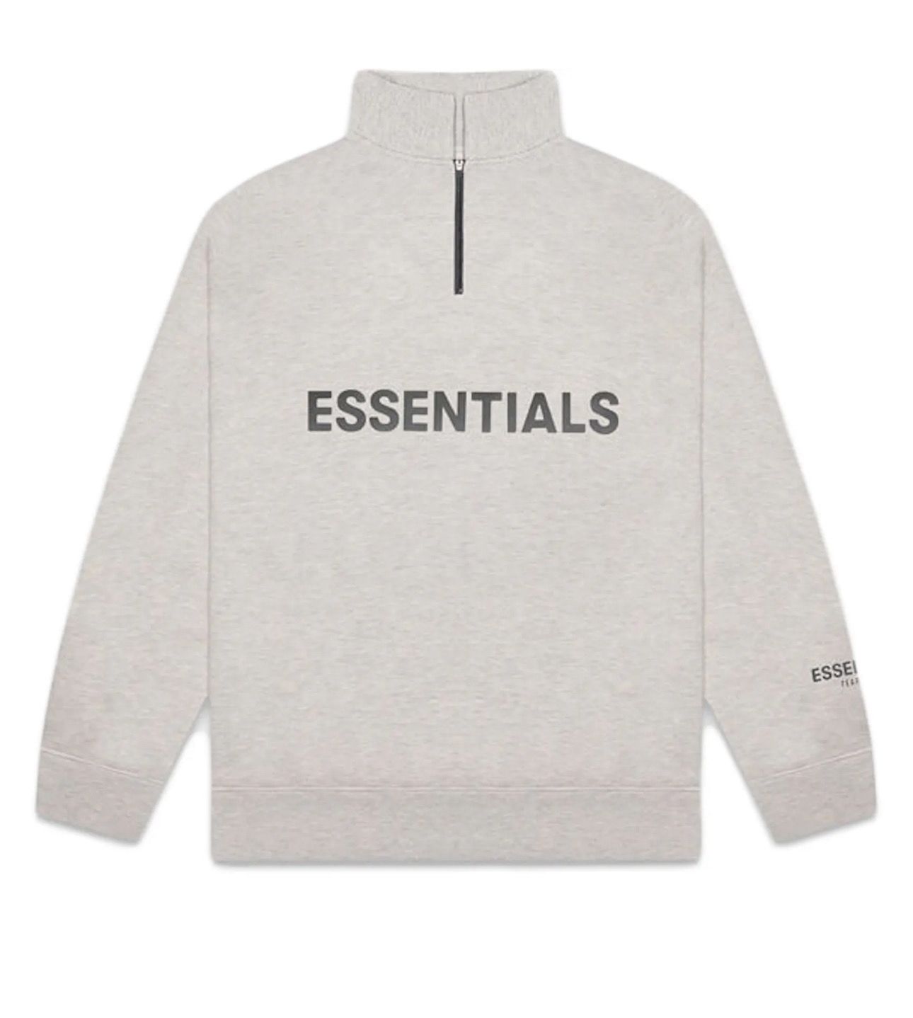 FOG Essentials Half Zip Sweater Heather Oatmeal Size S Pre-Owned