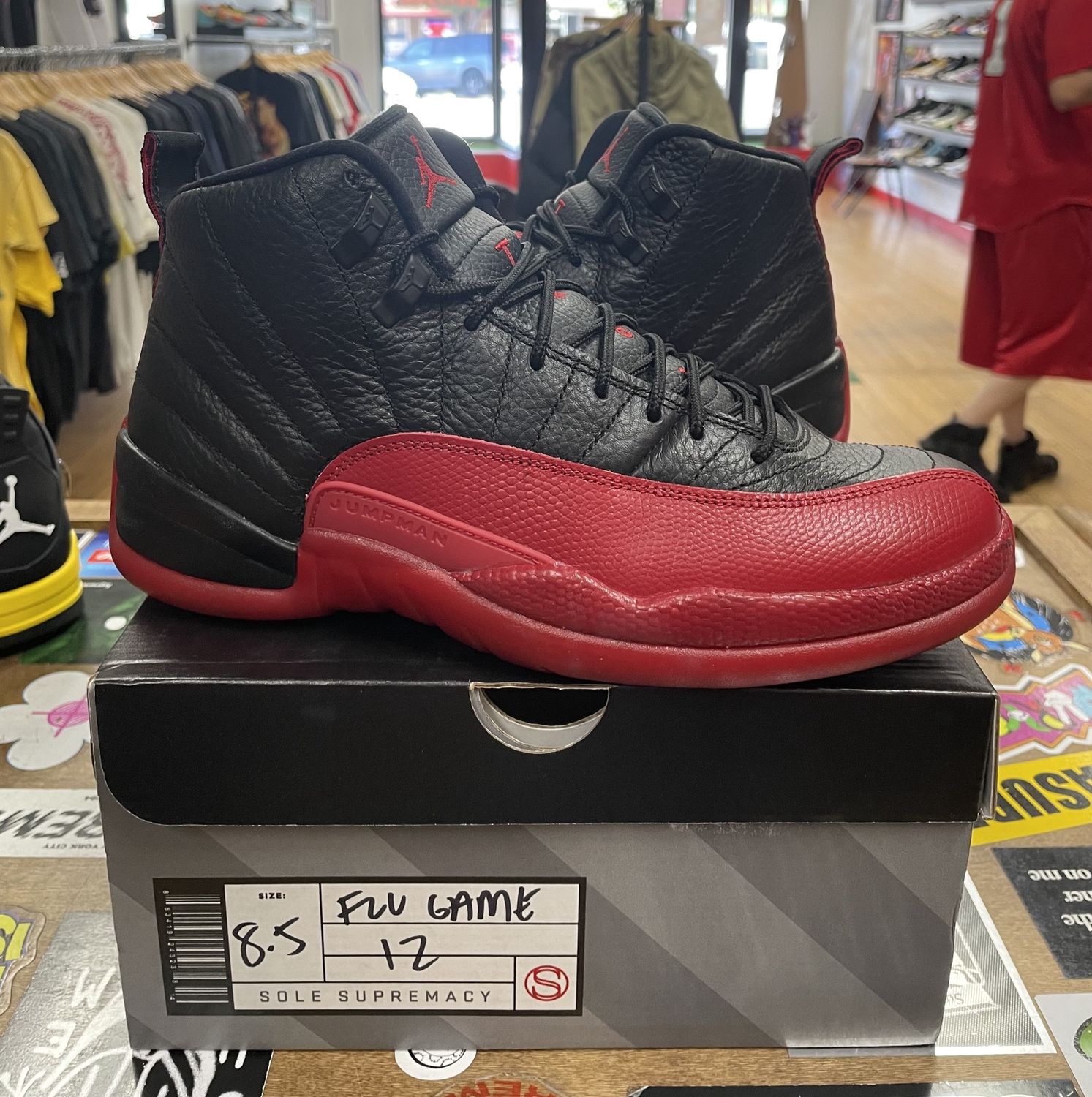 2016 Jordan 12 Flu Game Size 8.5 Rep Box