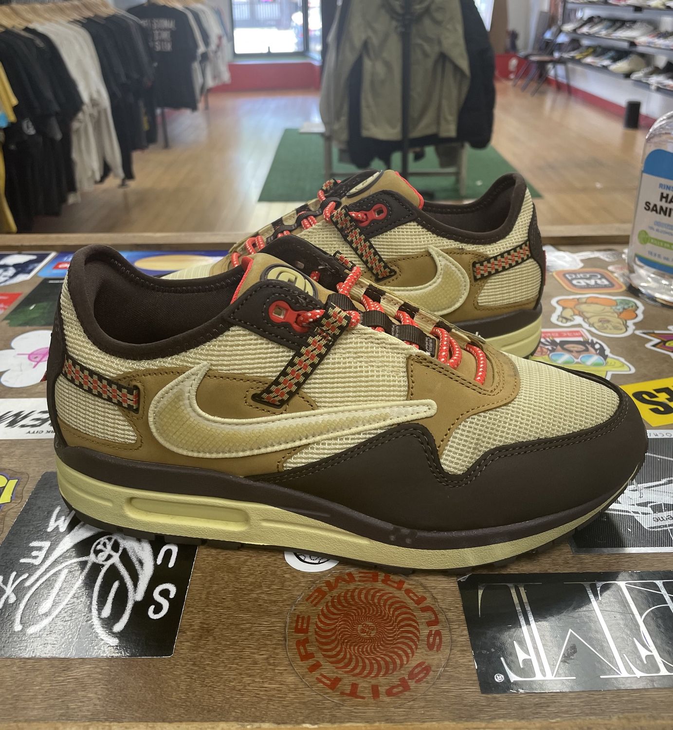 Pre Owned Nike Air Max 1 Cactus Jack Baroque Brown Size 8 NO BOX