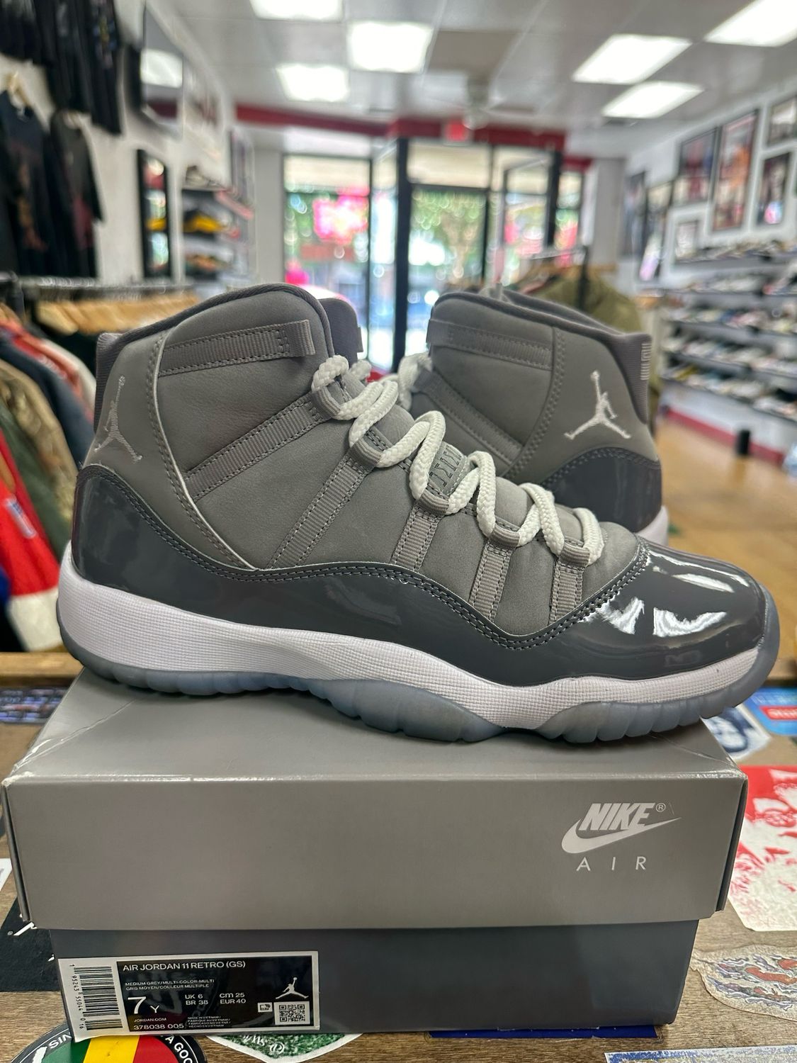 Jordan 11 Cool Grey Size 7y Used