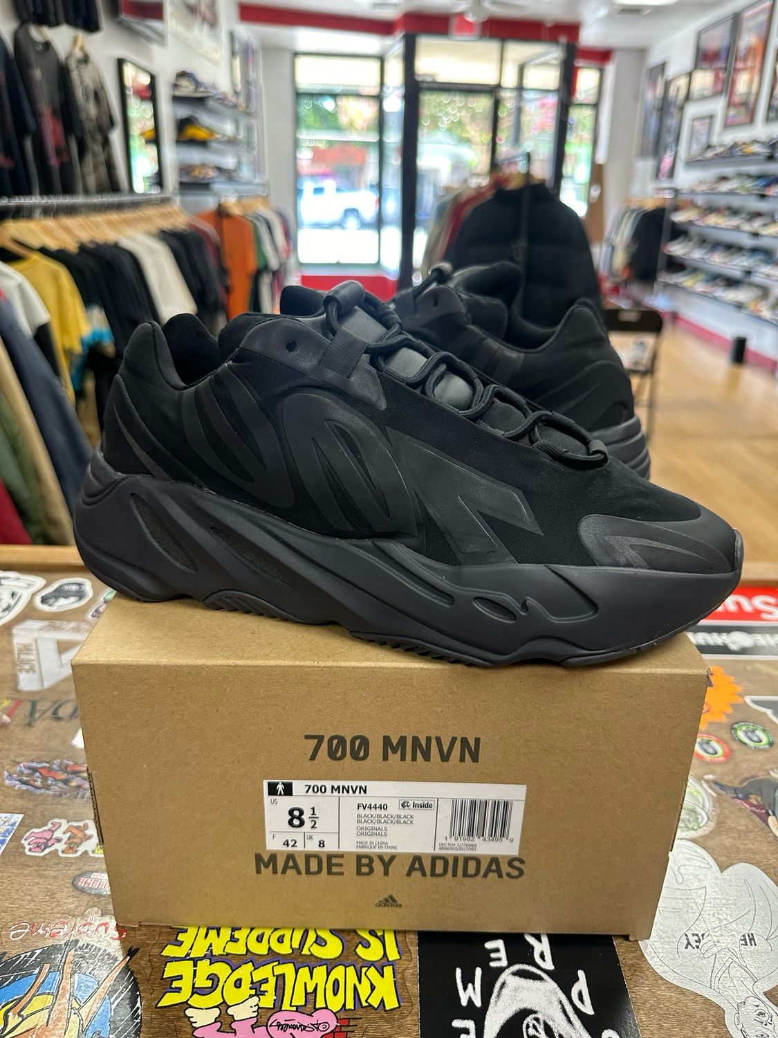 adidas Yeezy Boost 700 MNVN Triple Black Size 8.5 Pre Owned