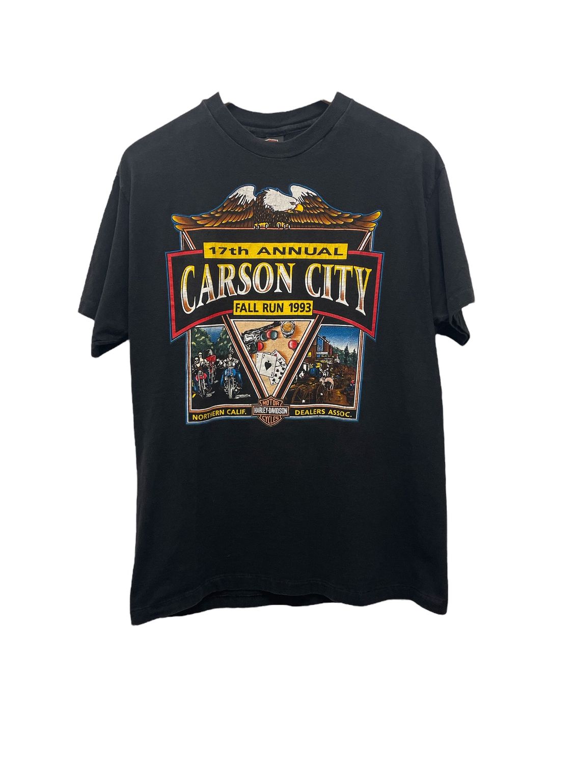 Vtg 90&#39;s Harley Davidson Carson City T Shirt Size L