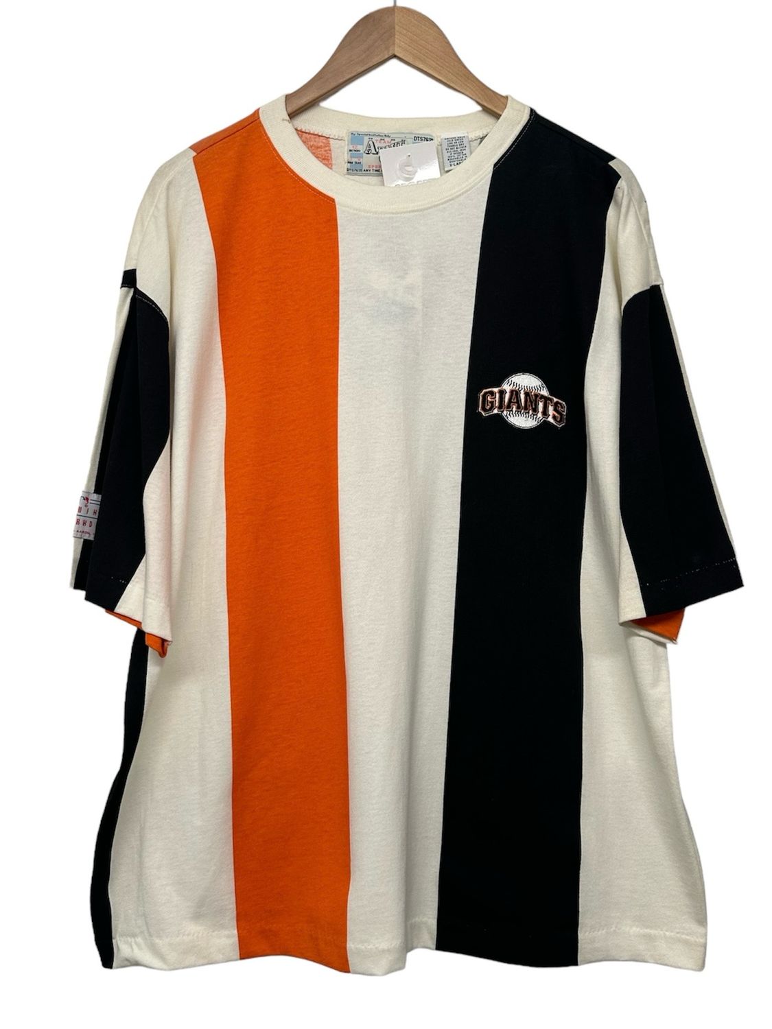 Vtg 1994 SF Giants Striped T Shirt Size XL