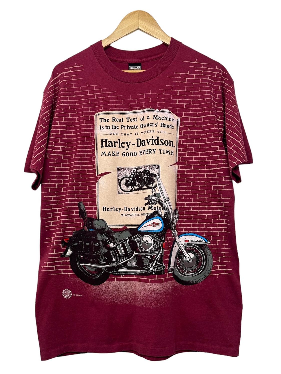 Vtg 1995 Harley Davidson Mi Tee Size L