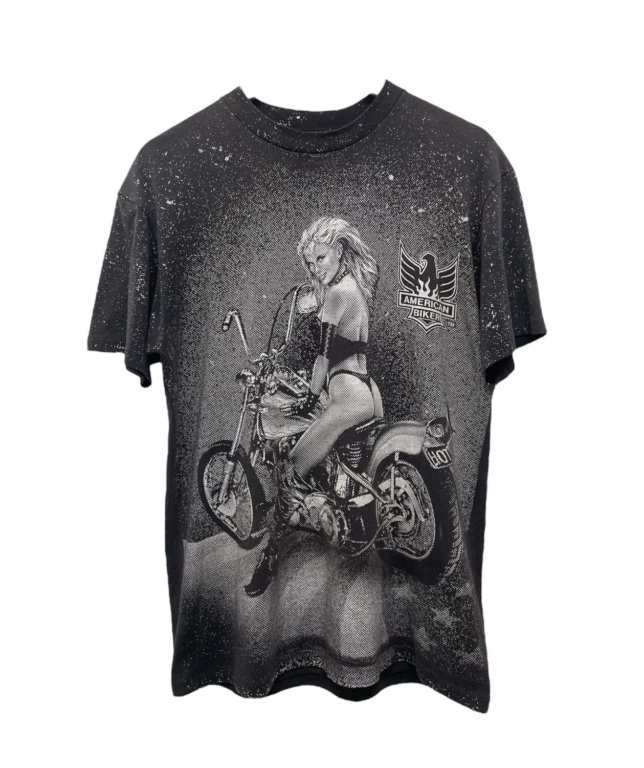 Vtg 90&#39;s 3D Emblem American Biker AOP Tee Size L