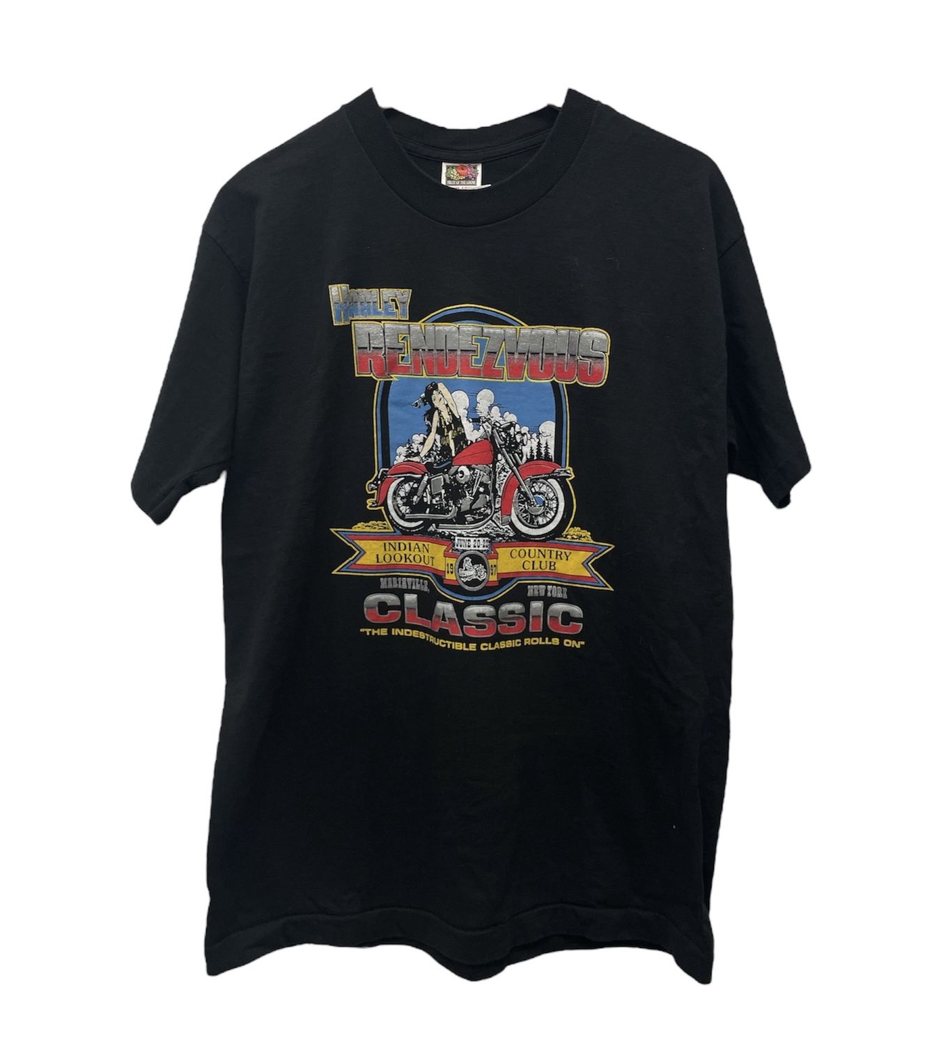 Vtg 90&#39;s Harley Rendezvous Tee Size L