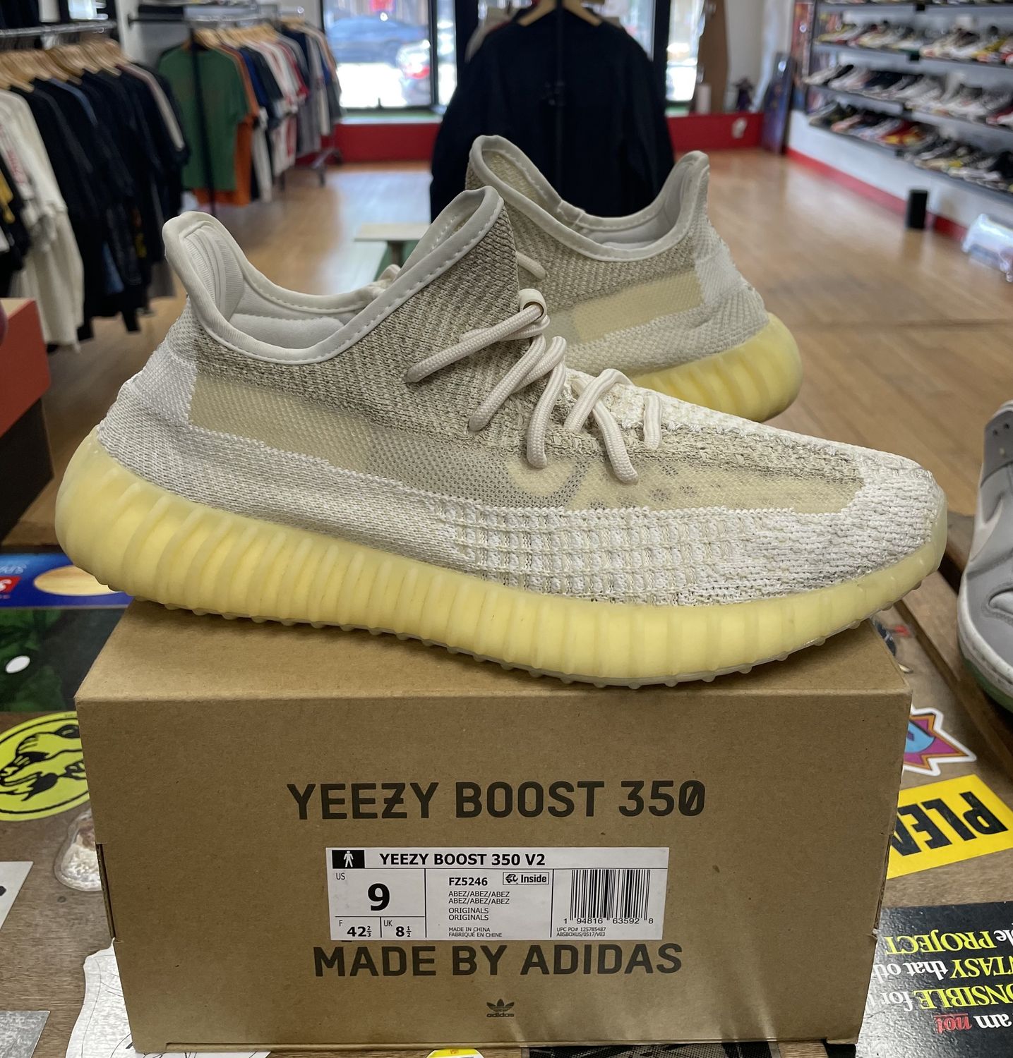 Pre Owned Adidas Yeezy Boost 350 V2 Natural Size 9