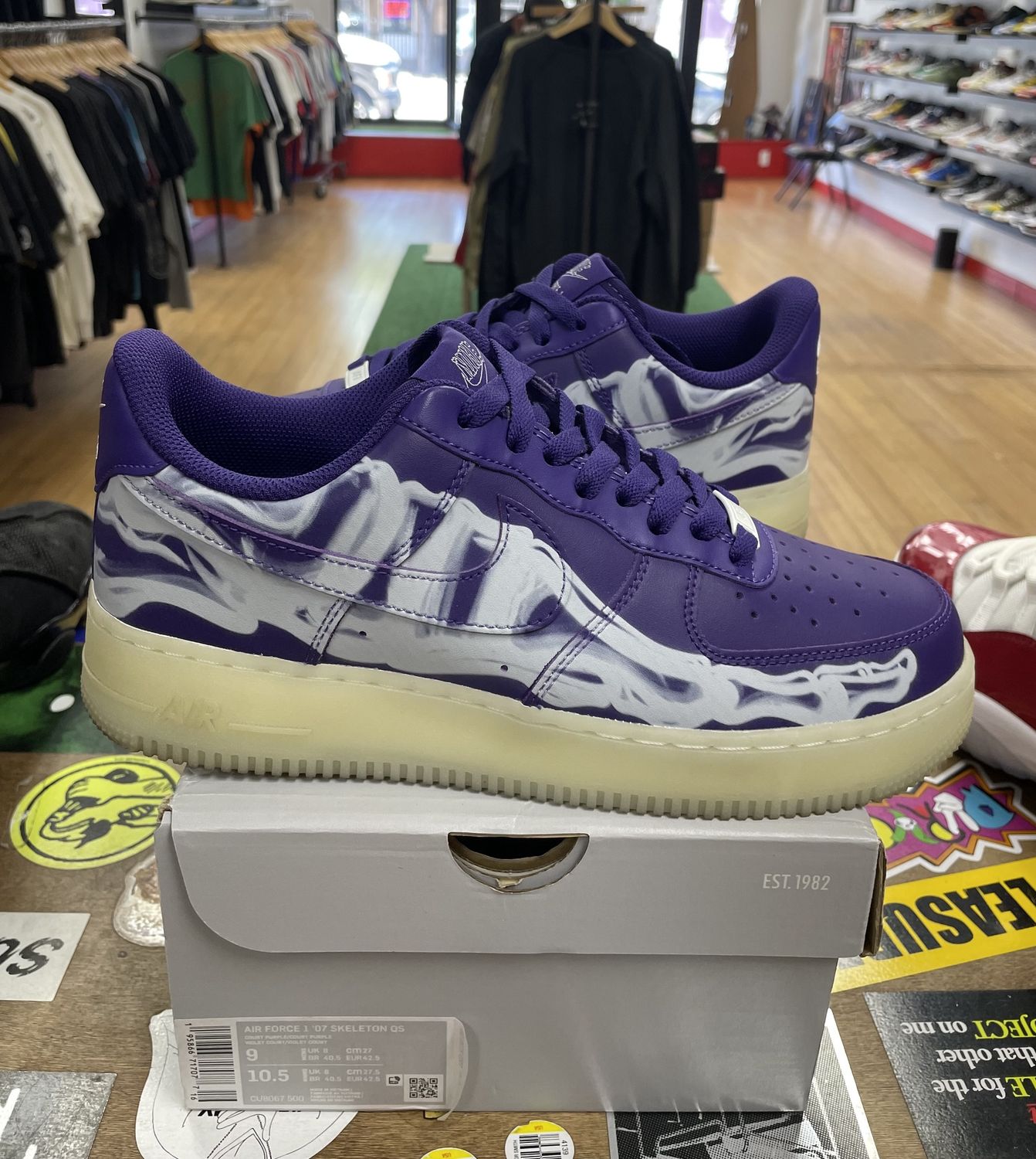 Nike Air Force 1 Low &#39;07 QS Purple Skeleton Halloween (2021) size 9