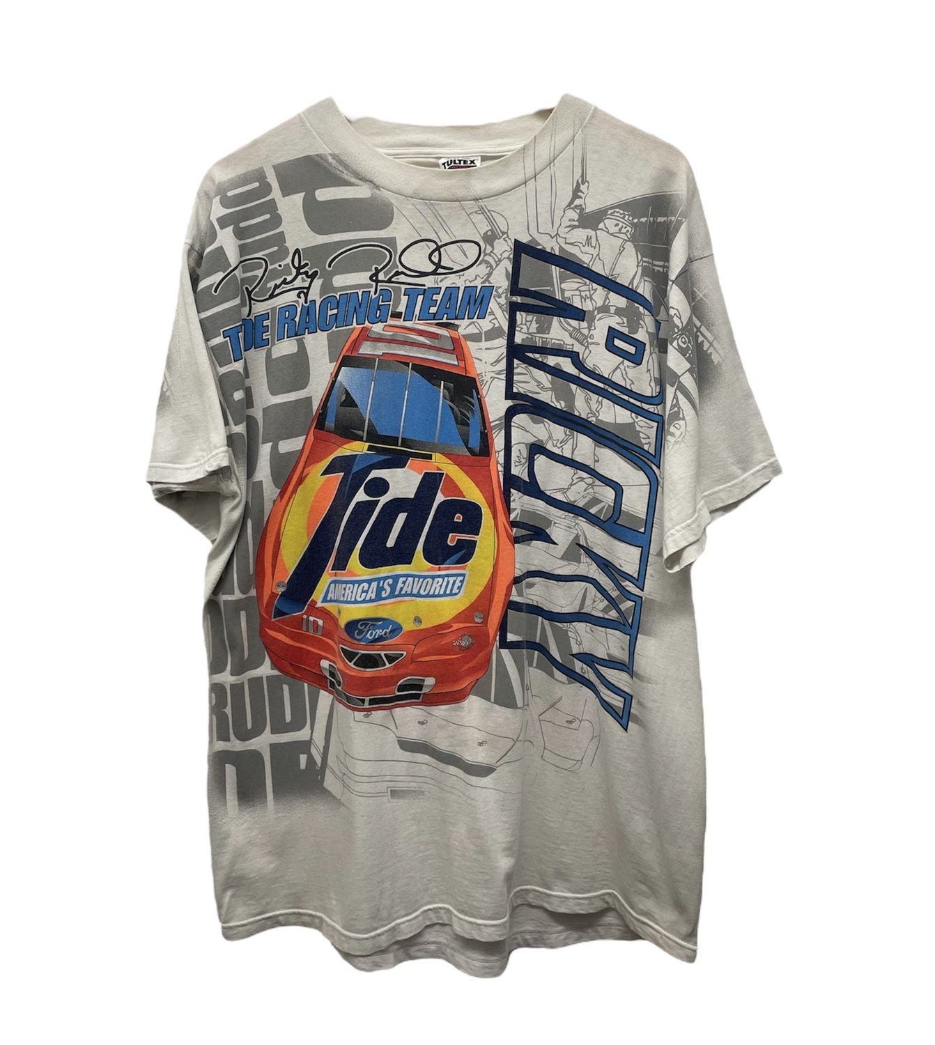 Vtg 90&#39;s Ricky Rudd Tide Nascar Tee Size XL 23x31