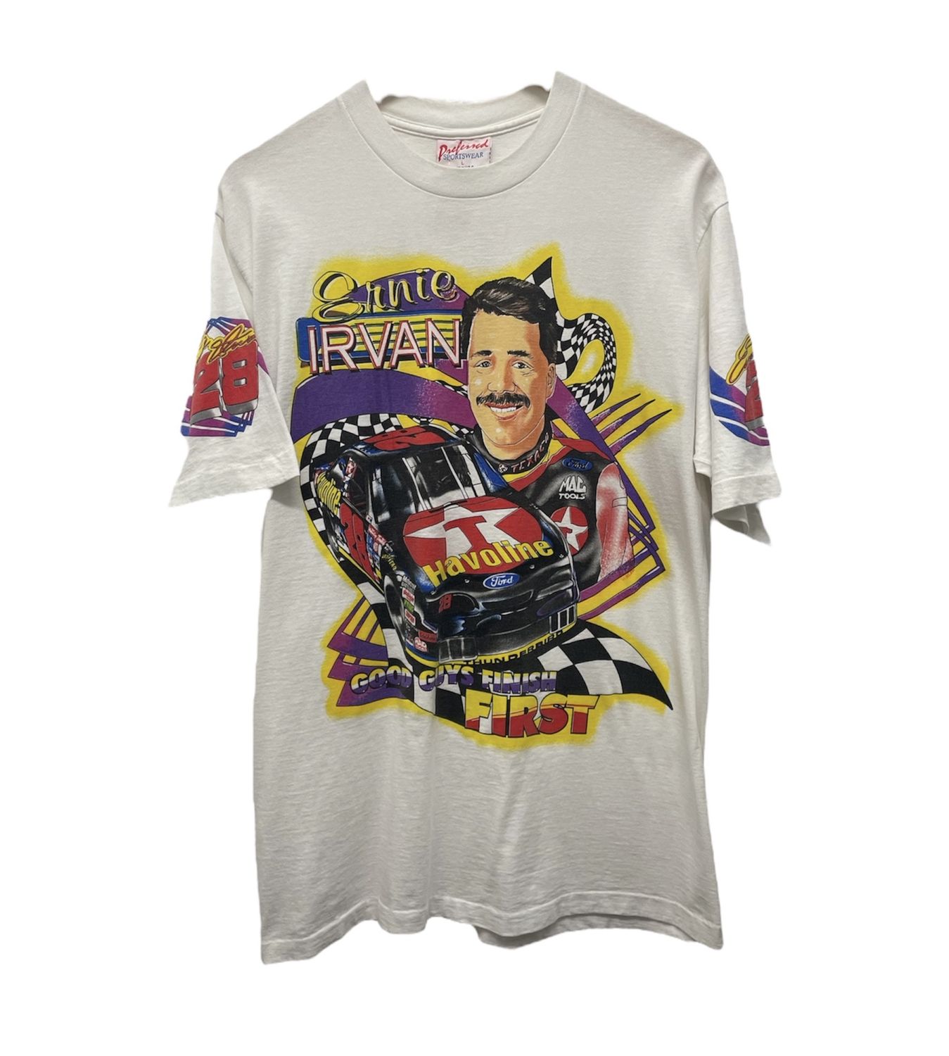 Vtg 1994 Ernie Irvan Nascar Tee Size L 21.5x31.5